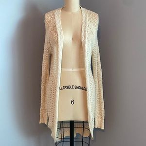 Roxy loose knit tan cardigan size XS